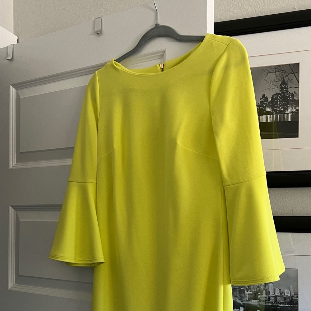 Calvin Klein Vibrant Yellow Long Sleeve Dress - Picture 2 of 2